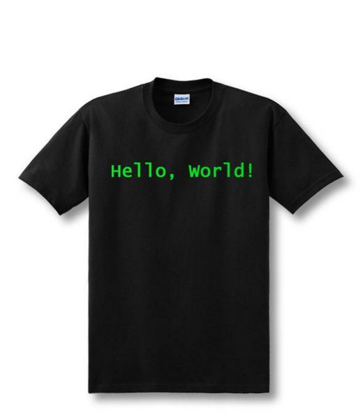 T-Shirts Print Hello World Originality Linux Geek Lovers Shirt