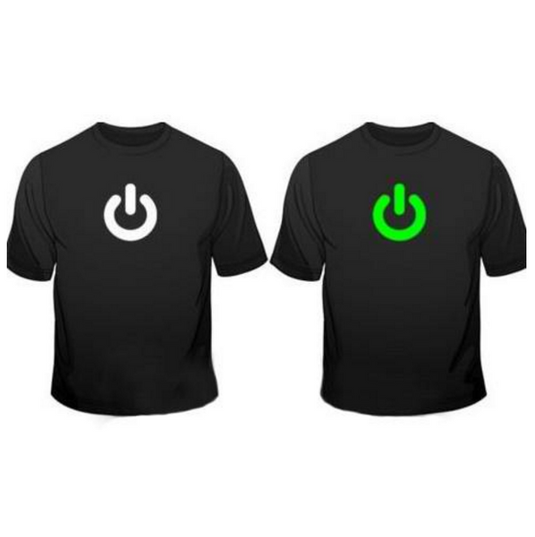 Glow In The Dark Print Gadget Geek Nerd Printed T-Shirt