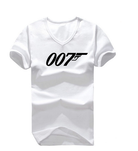 Short Sleeve T-Shirts James Bond 007 Leisure Man V-Neck Shirt