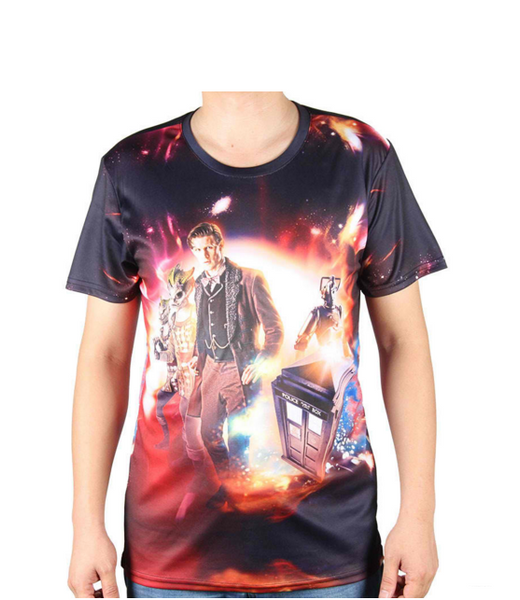 Double Print Fitness O Neck Short Sleeved Shirts