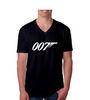 James Bond 007 T-shirts Men Short Sleeve V Neck T-Shirt
